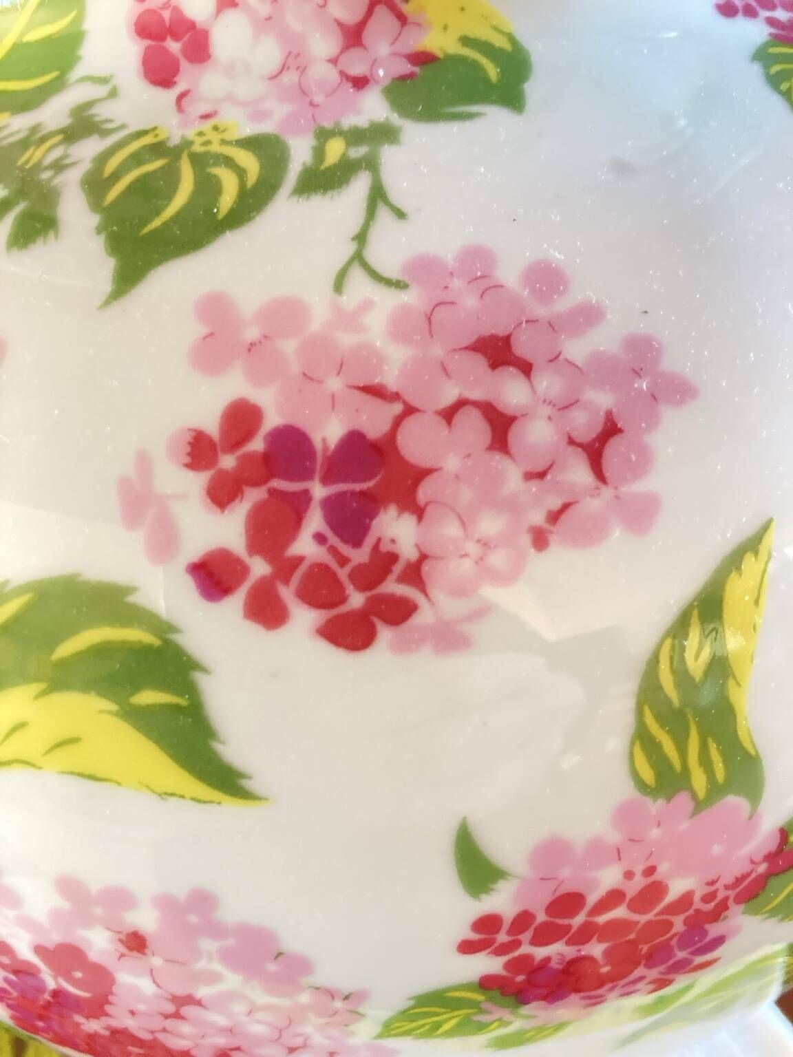 Vintage XXL lamp with pink flowers – Ceramic vase & matching lampshade