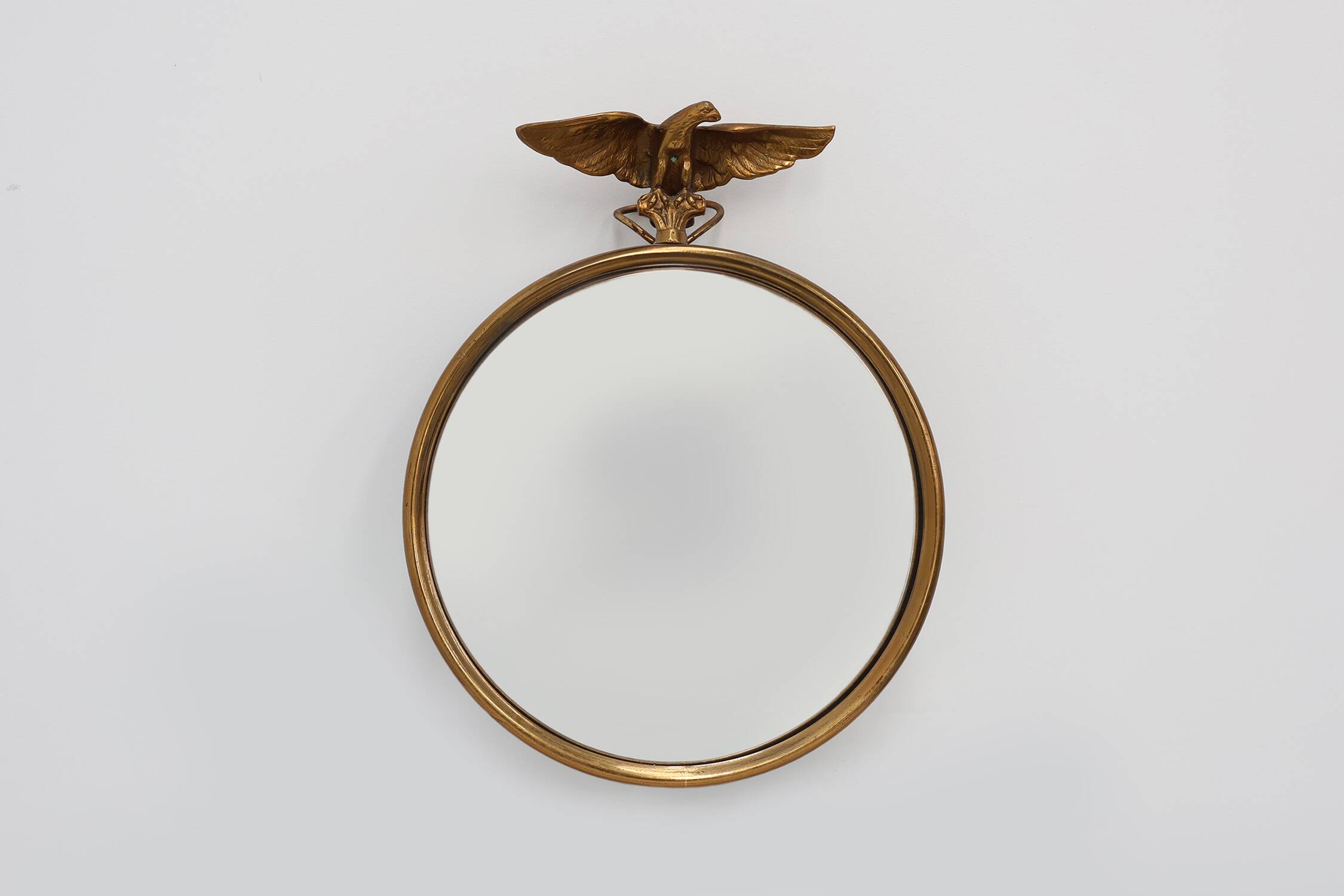 Empire style Small Gold Decorative convex Mirror with Eagle, France