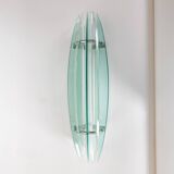 Vintage 70s metal and glass wall lamp design Veca