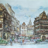 Watercolor of Strasbourg