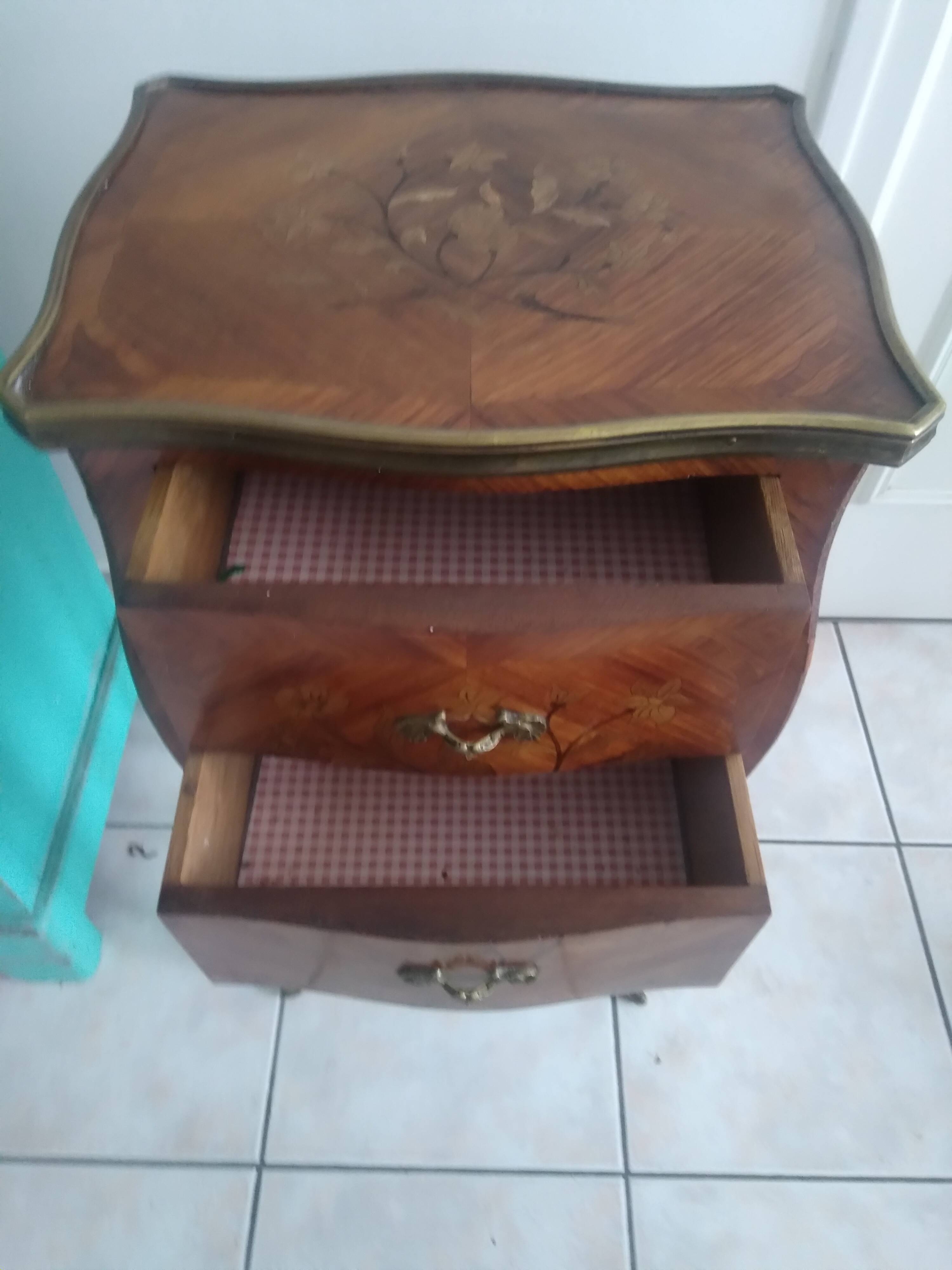 Louis XV marquetry bedside table