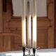 Three-flower pedestal 19th century candlestick