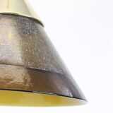 Mid century smoked glass pendant lamp by Peill and Putzler Germany 1970s