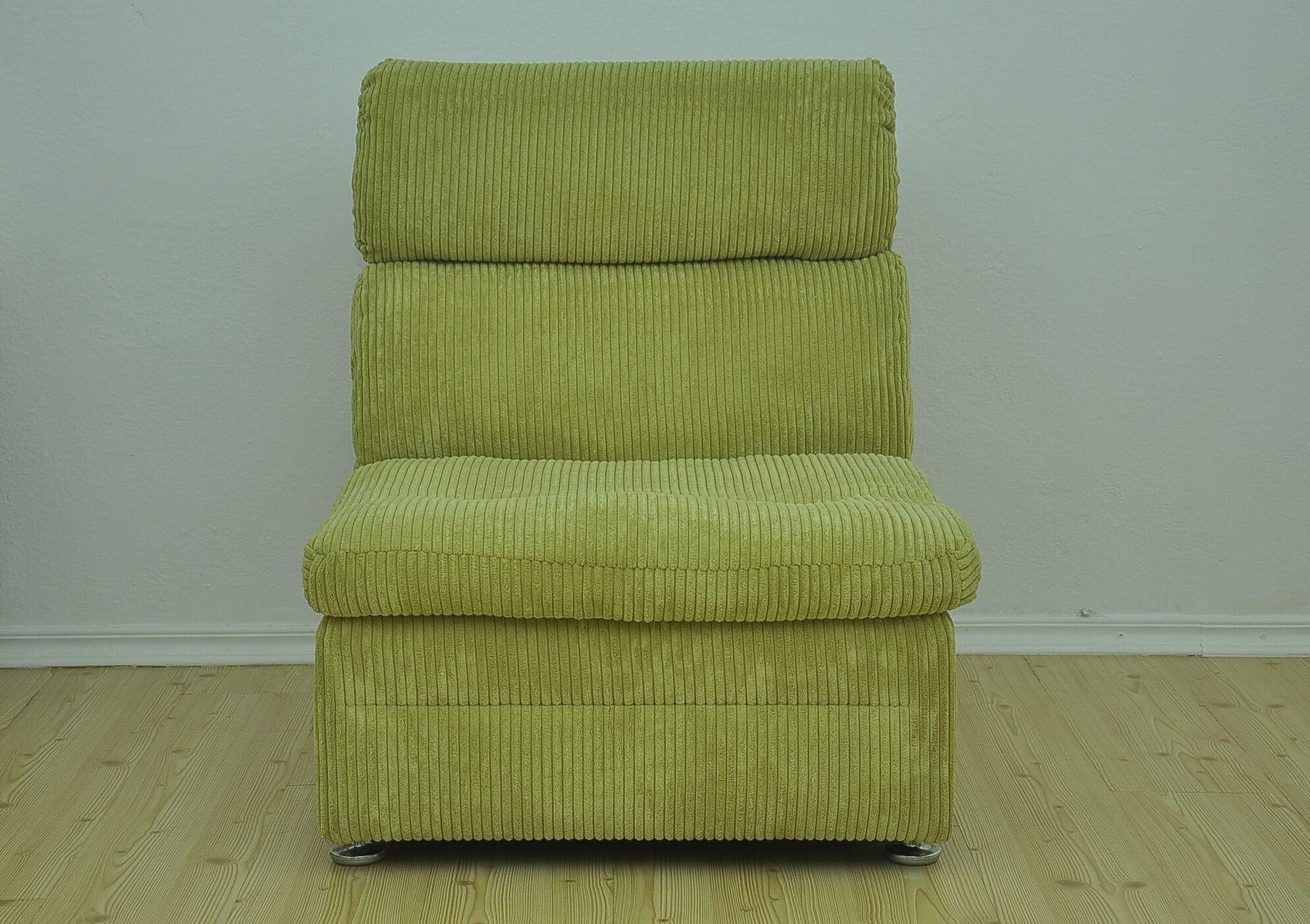 Green corduroy modular sofa from the 70s, 7 pieces