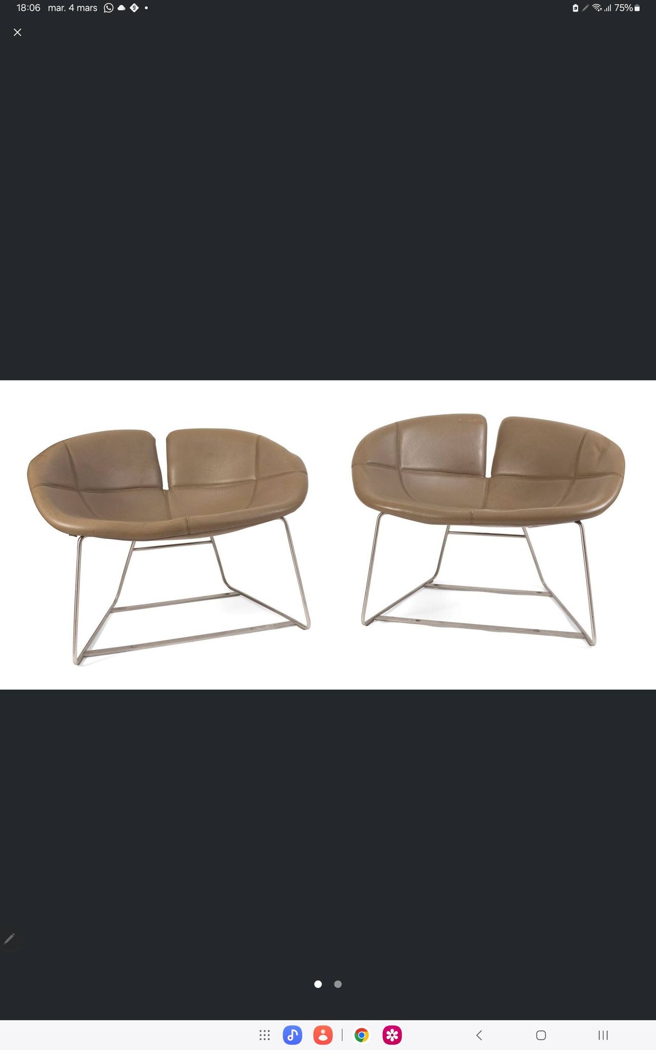 Patricia URQUIOLA- MOROSO - paire de fauteuils modèle Fjord