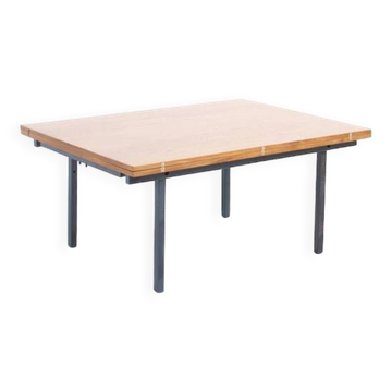 Transformable table teak and steel 1950's french manufacture