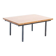Table transformable teck et acier années 50' fabrication française