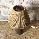 Le Cep stoneware bedside lamp with rope shade