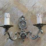 Wall lamp in gilded bronze baroque louis XV style vintage shell pattern