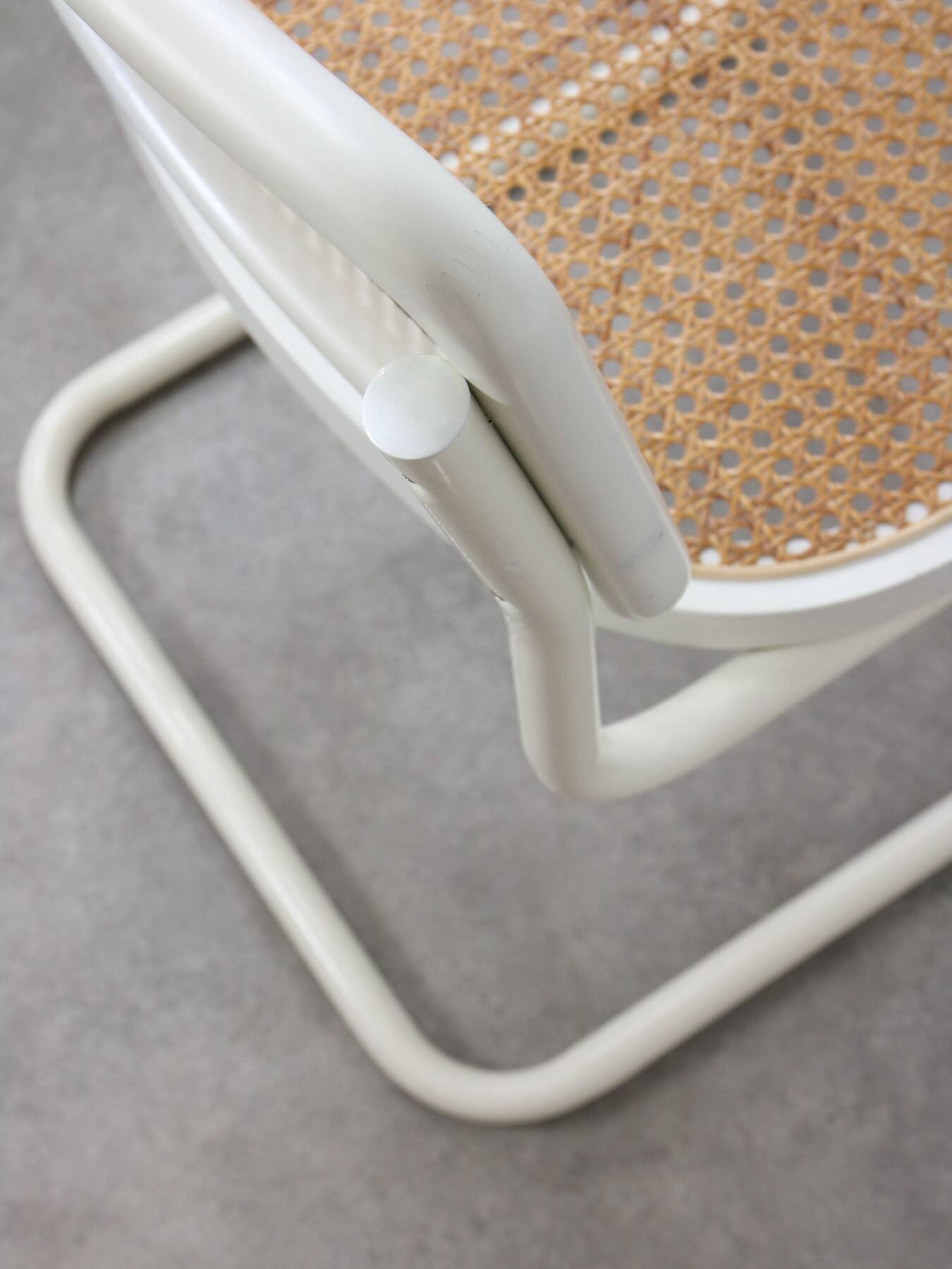Vintage Cesca B32 chair in white by Marcel Breuer, 1970s