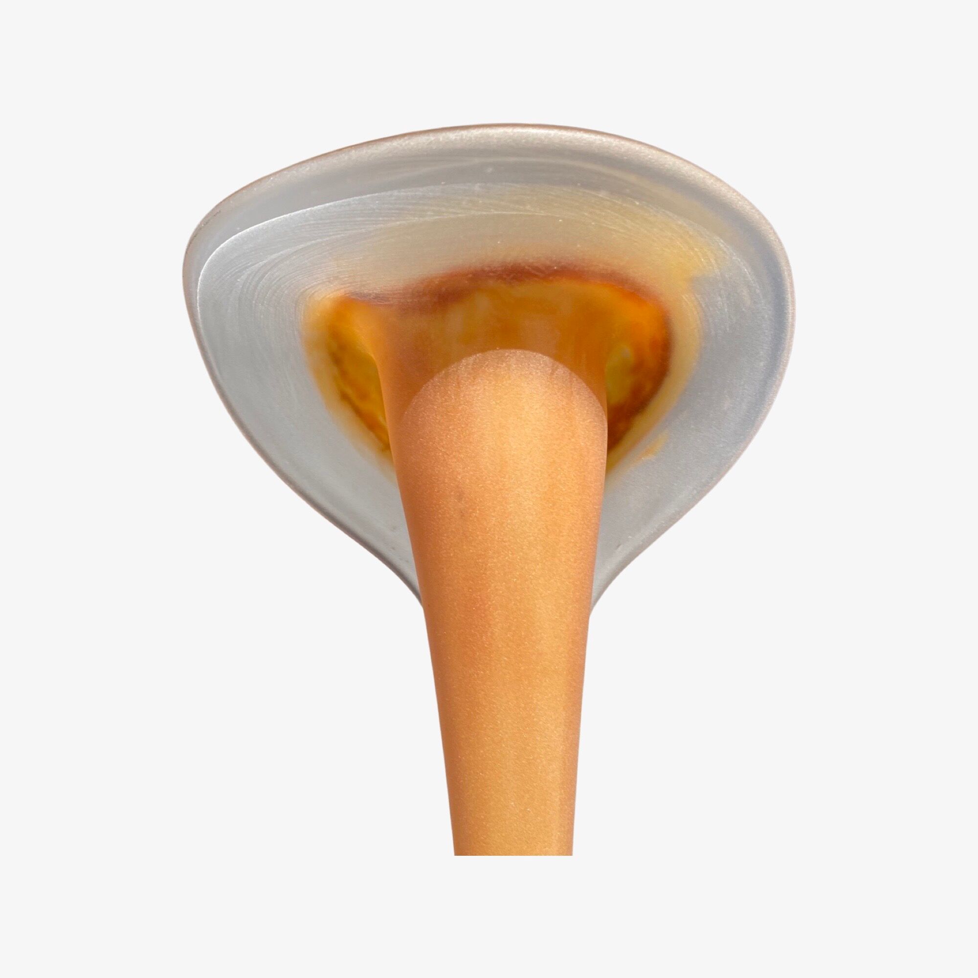 Old hand blown glass sculptures | set of 2 orange handblown home decor vases