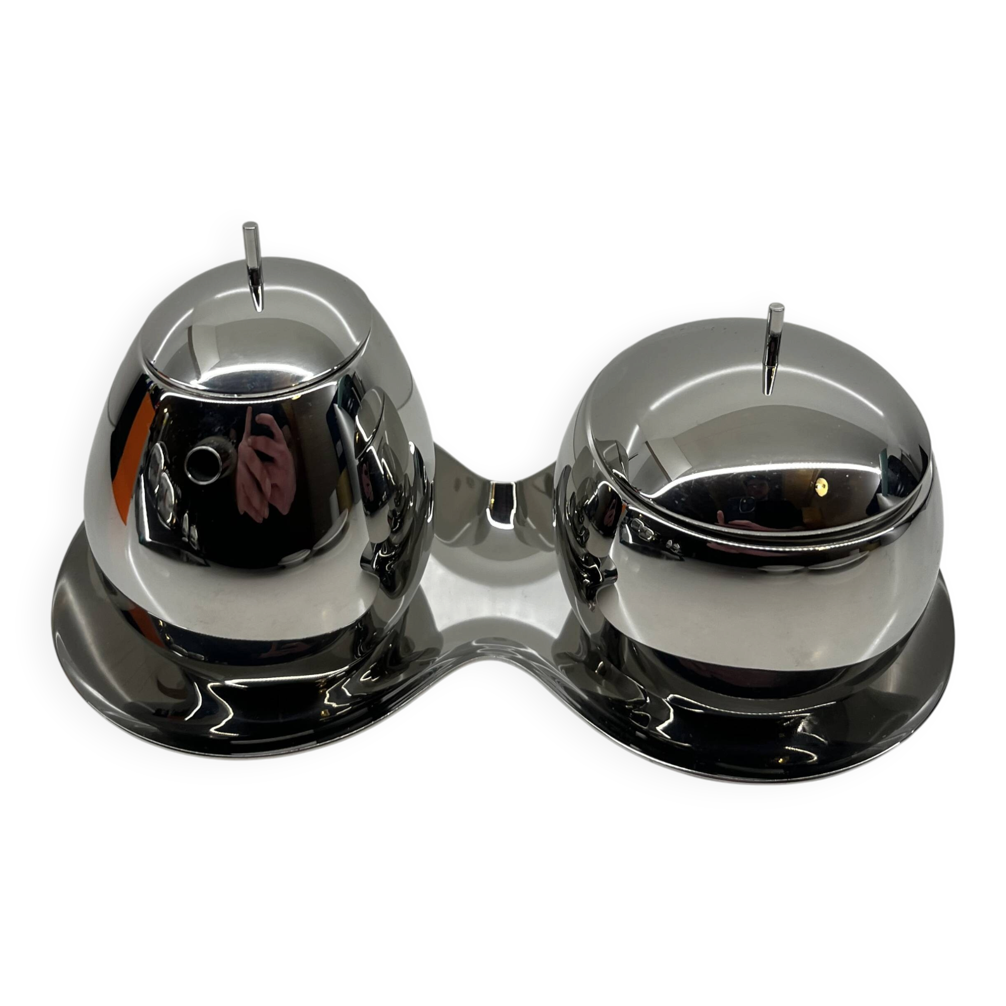 Alessi × sanaa – rare – "fruit basket" sugar bowl & creamer with tray