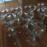 8 Engraved champagne glasses