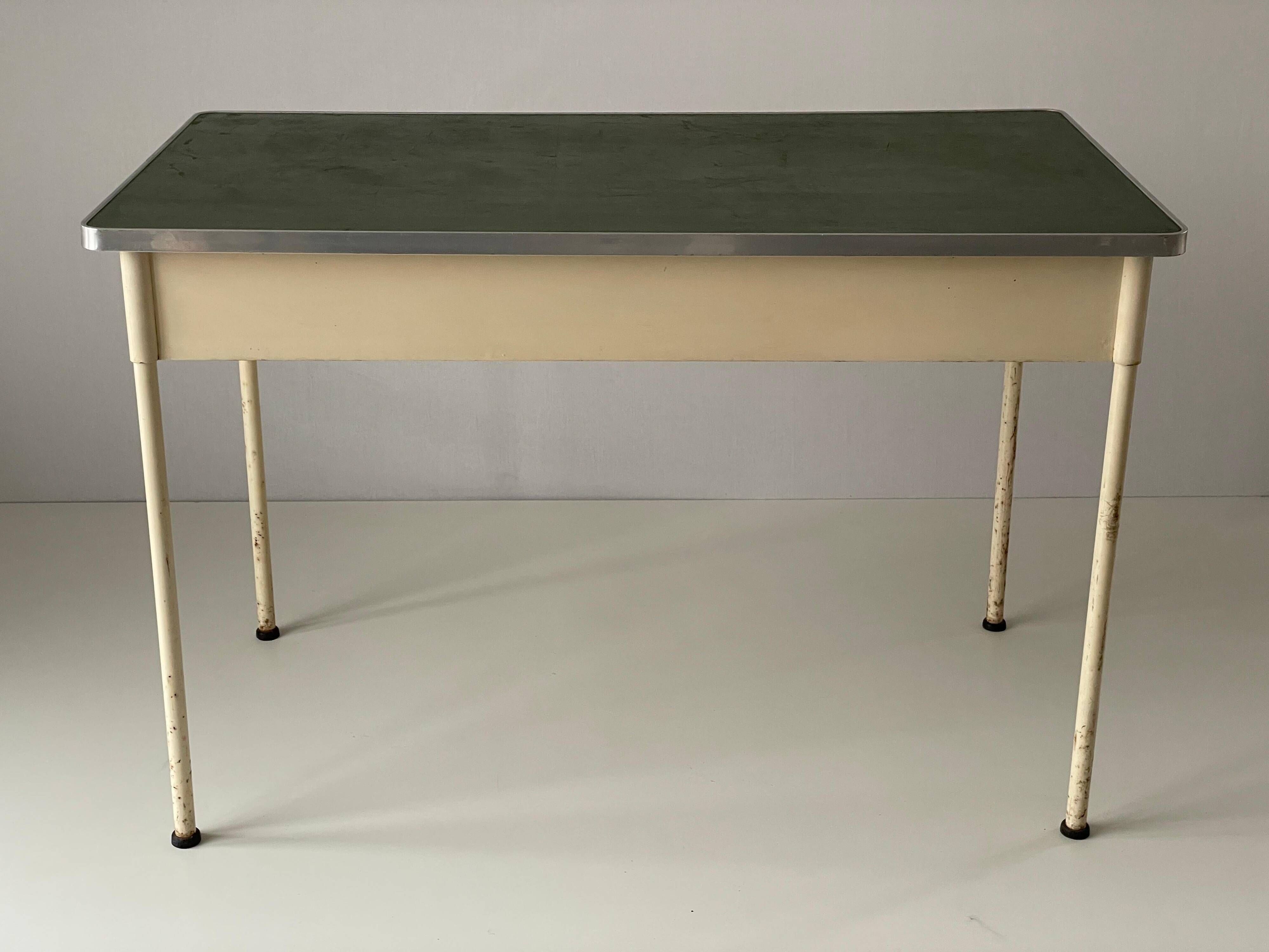 Art Deco industrial hospital doctor's desk with drawer, 1940s, Germany
