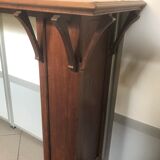 Fireplace art nouveau wood oak mantle façade dressing console