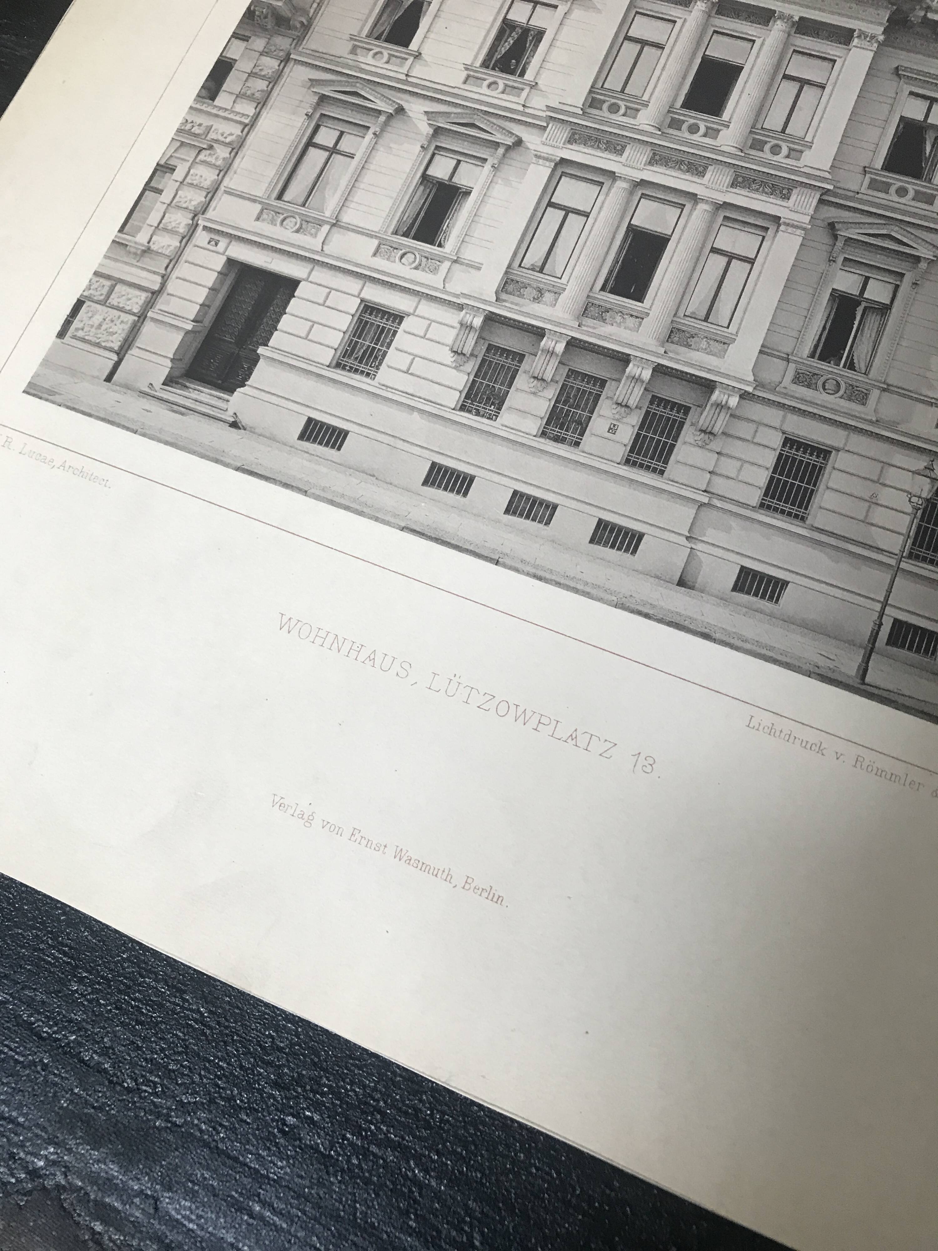 Illustration of a remarkable building and plan of 19th century German architecture