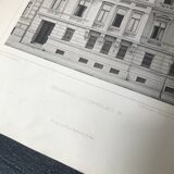 Illustration of a remarkable building and plan of 19th century German architecture