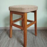 Scandinavian wood and fabric stool