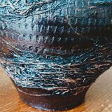 Black varnished terracotta pot