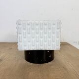 Vintage Square Milk Glass Wall or Ceiling Light, 1970s