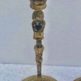 Pair of candlesticks old decor medallion a l antique signed F.Barbedienne