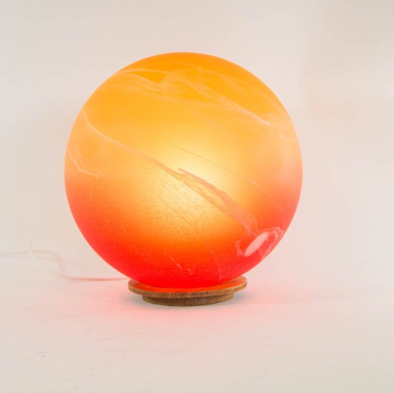 Glass lamp Glashütte Limburg 70s
