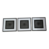 Optical Art Triptych - Victor Vasarely Style - Frames 40x40cm
