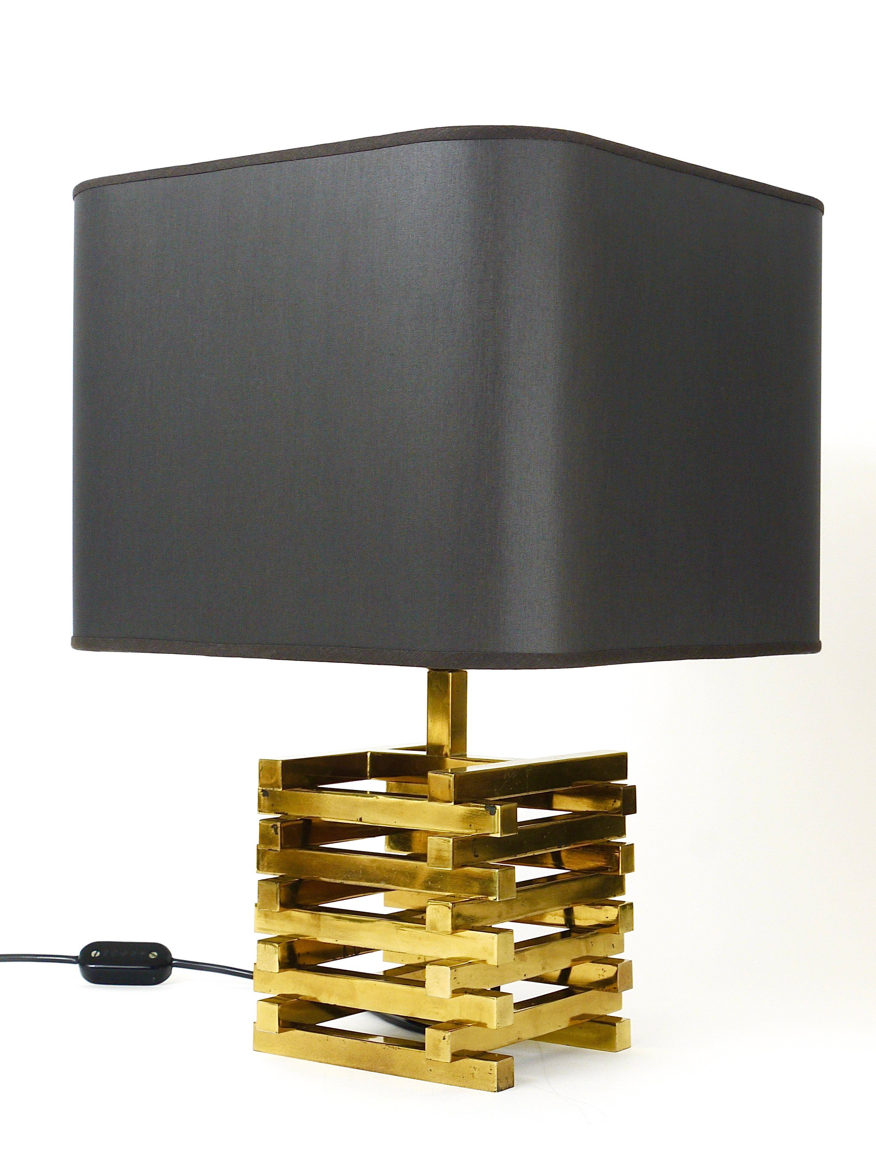 Paire de lampes de table Romeo Rega en laiton du milieu du siècle, Italie, années 1970