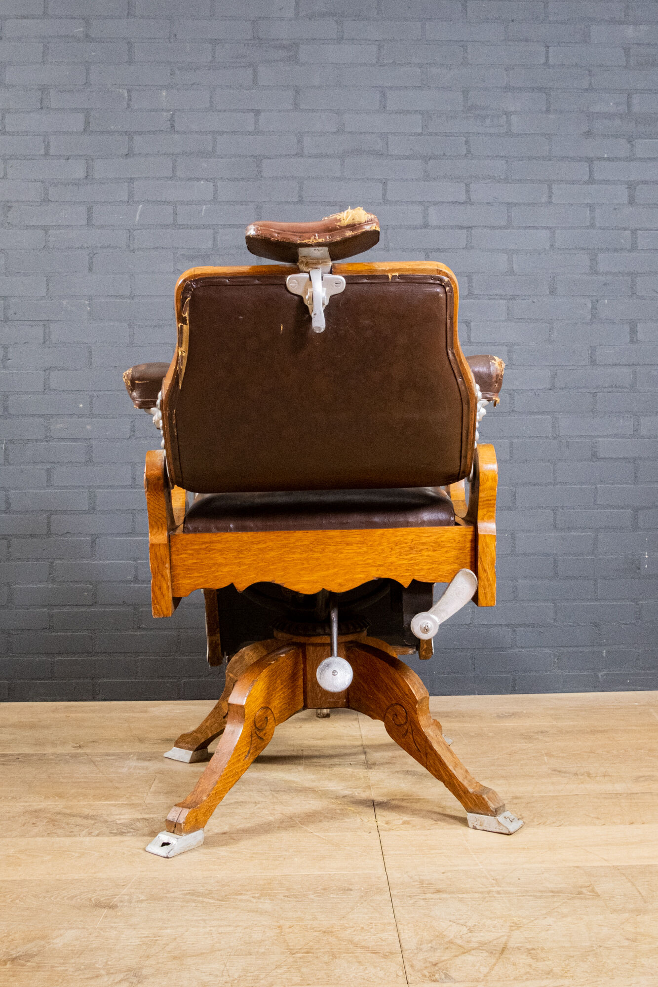 Chaise Barbier Art Déco Chêne et Cuir