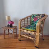 Pair of rattan armchairs