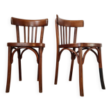 Pair of vintage wooden bistro chairs