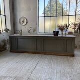 XXL walnut trade counter with multiple drawers
