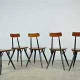 5 chaises PIrkka par Ilmari Tapiovaara pour Laukaan Puu, Finlande 1950
