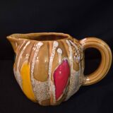 Melon-shaped ceramic jug, signed Poët-Laval, Cavaillon.