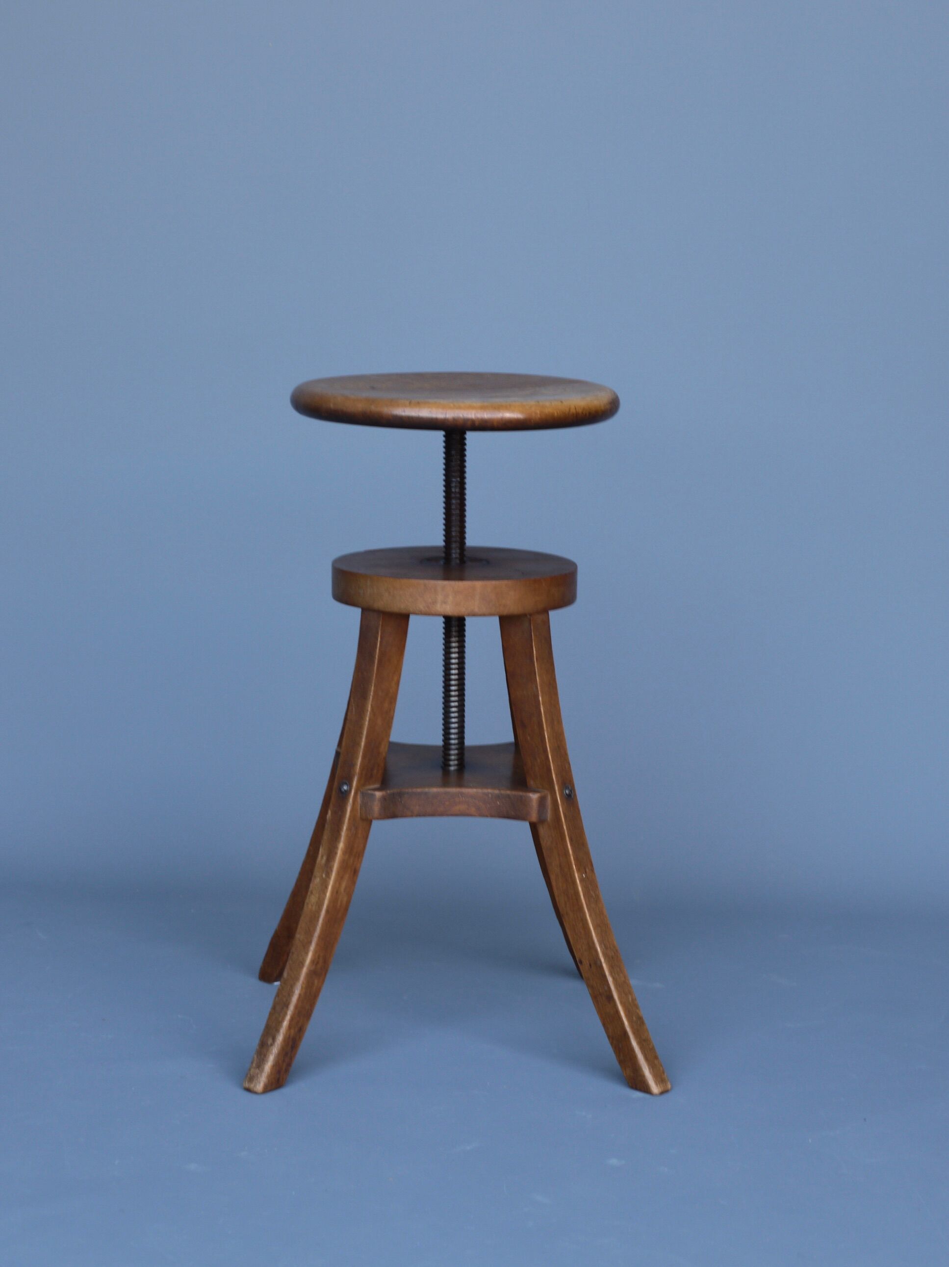 Industrial adjustable piano stool. 1930s