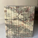 water green, beige and pink/burgundy marble drop coffee table, Roche Bobois 1970