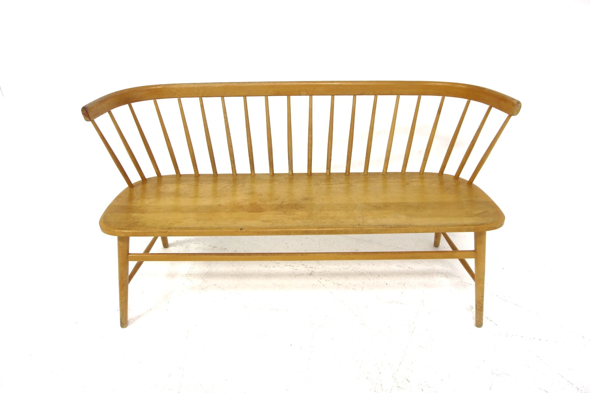 Banc scandinave  "Florida" en hêtre, frères Wigells, Suède, 1950