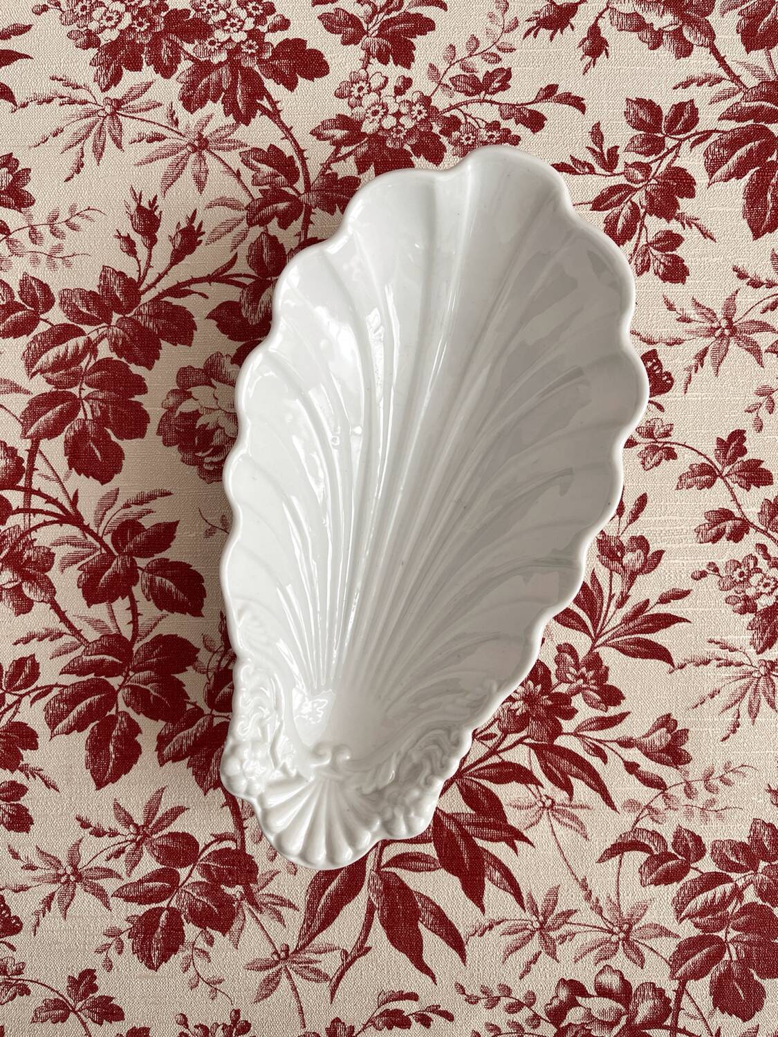 Antique porcelain shell ramekin dish