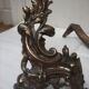 Paire de chenets en bronze Louis XV
