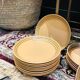 Lot 10 plates flat vintage sandstone workshop art Sarreguemines