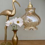Vintage amber glass globe pendant light