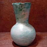 Turquoise ceramic pitcher vase