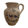 Pitcher with enamelled ceramic handle signed moustier franc