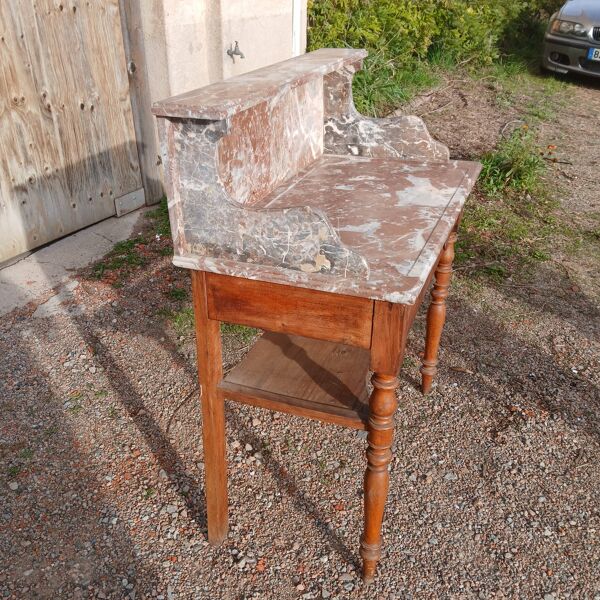 Coiffeuse en bois et marbre