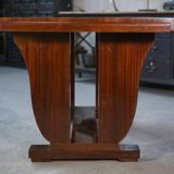 Art Deco mahogany veneer table in the style of Jules Leleu, 1930s