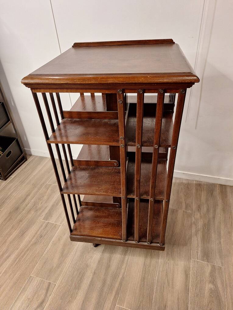 English mahogany revolving bookcase
