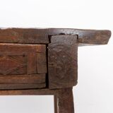 Console espagnole en chêne massif du XVIIIe siècle