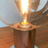 Vintage German table lamp in chrome and glass by Motoko Ishii for Staff.