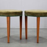 Paire de tabourets Art Déco, Tchécoslovaquie, années 1940.