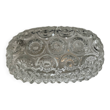Applique murale vintage Marguerite verre moulé 